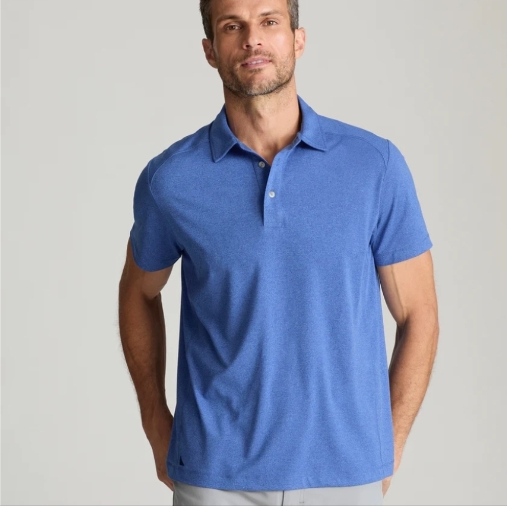 UNTUCKit Clavidor Men's Short-Sleeve Polo Shirt Blue Regular Large